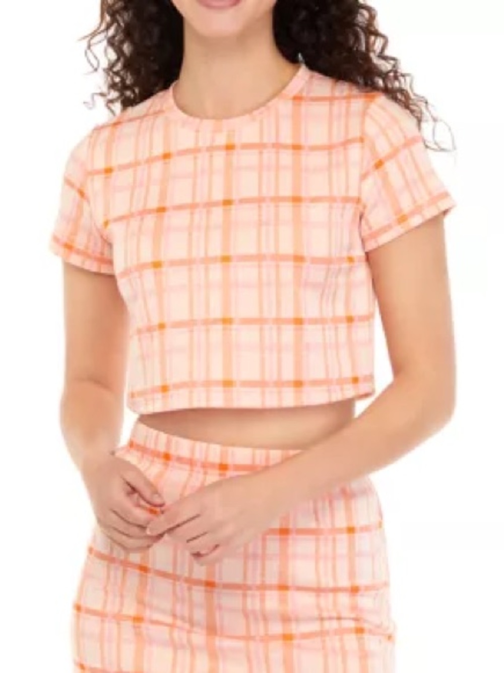 Freshman Pink & Orange Plaid Top